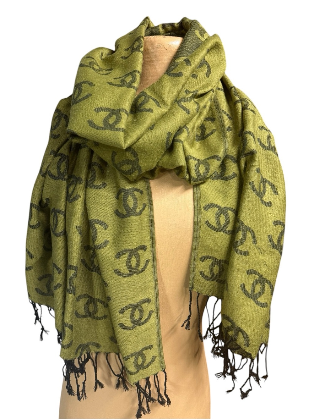 Chanel Logo, Lightweight Wool Large Scarf/ Shawl - Picture 2 of 7